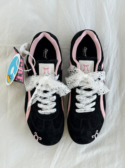 Black Pink Bow Speedcat Sneakers Shoes Casual (Includes three shoe laces)