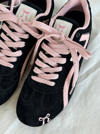 Black Pink Bow Speedcat Sneakers Shoes Casual (Includes three shoe laces)