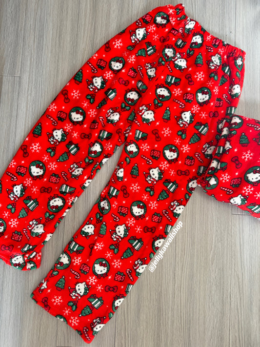 Hellokitty Christmas Pants Pajama Cute Soft Long Bottoms Women Pjs Pj Jammies Gift