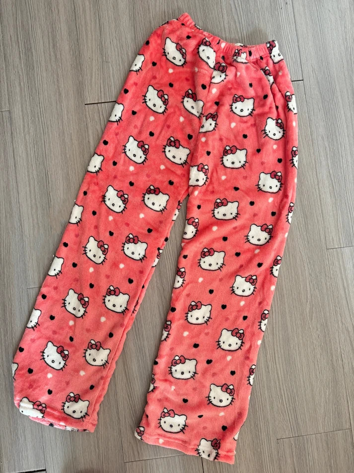 KT Pants Pajama Cute Soft Long Bottoms Women Pjs Pj Jammies Gift