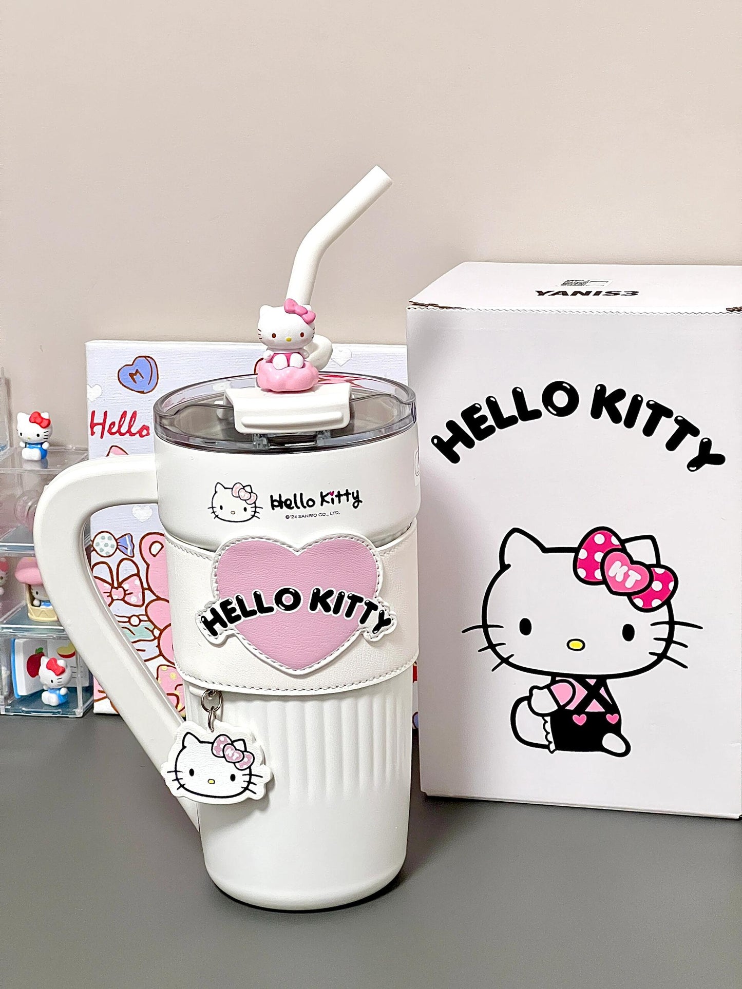 Sanrio 40 oz Tumbler with Handle & Carrier Bag