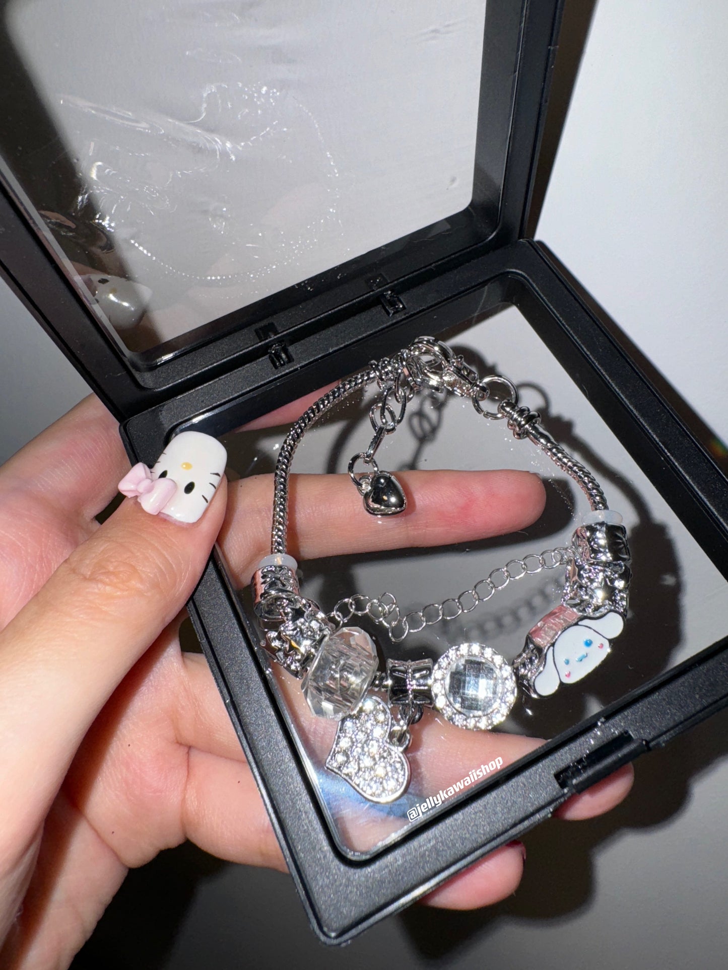 KT Pandora Charm Bracelets Stainless Steel Bangle Bracelet Birthday Christmas Jewelry Gift for Women Girls