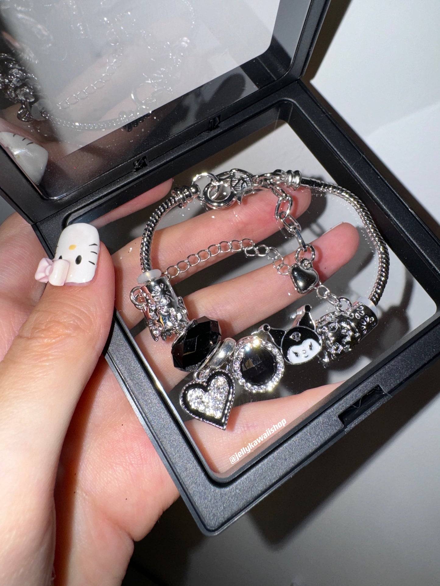 KT Pandora Charm Bracelets Stainless Steel Bangle Bracelet Birthday Christmas Jewelry Gift for Women Girls