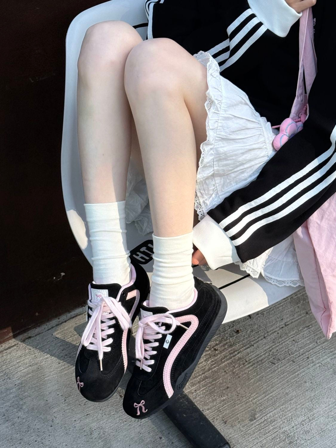 Black Pink Bow Speedcat Sneakers Shoes Casual (Includes three shoe laces)