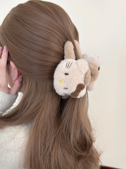 Hellokitty Plush Claw Clip for Thick Hair 2 Pcs
