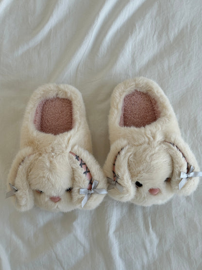 Bunny Fluffy Fuzzy Scuff Slippers Soft Comfy Memory Foam Non-slip Indoor House Shoes