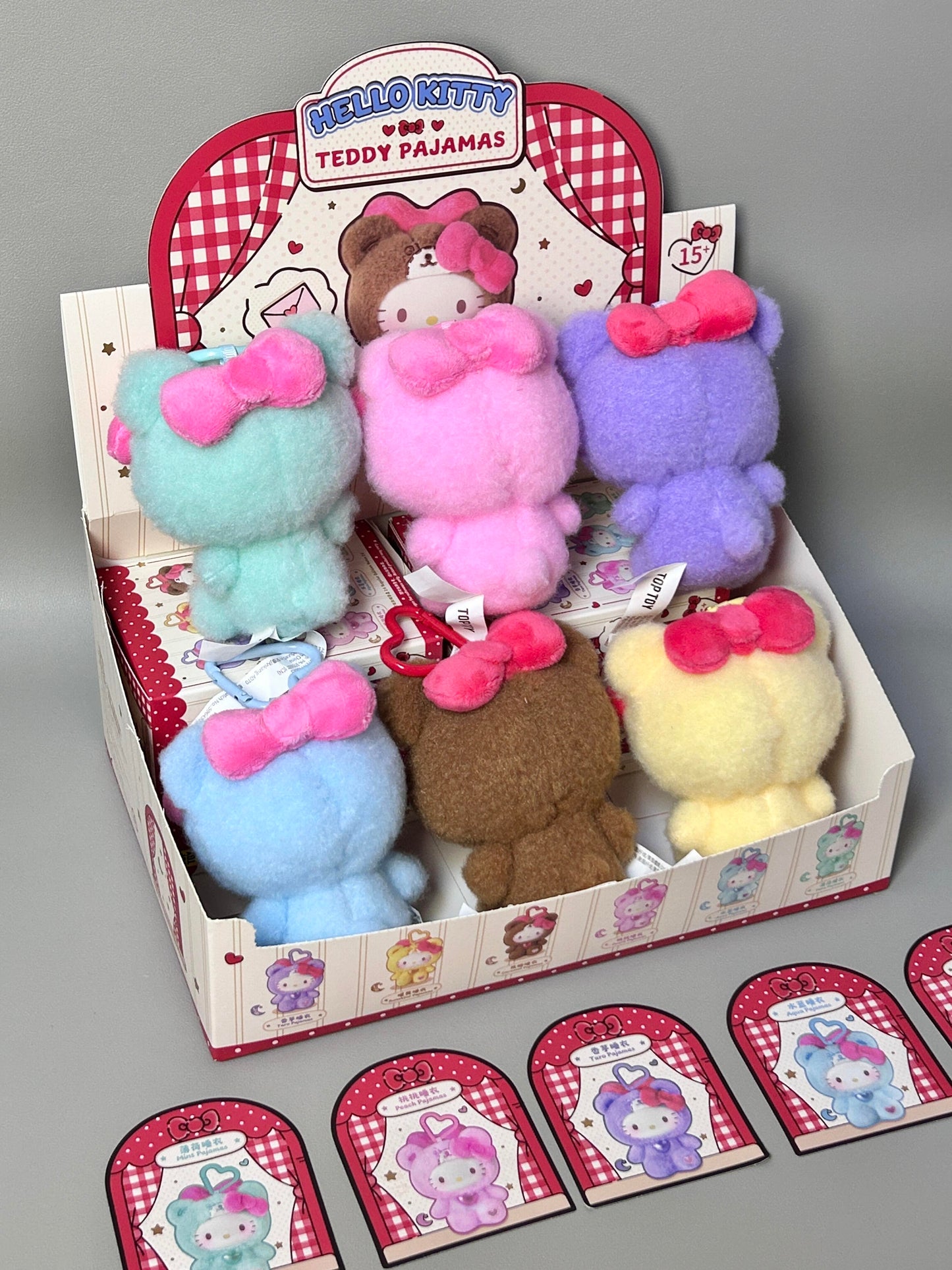 Hello Kitty Teddy Pajama Series Vinyl Plush Keychain Kitty Cat Blind Box Birthday Gift