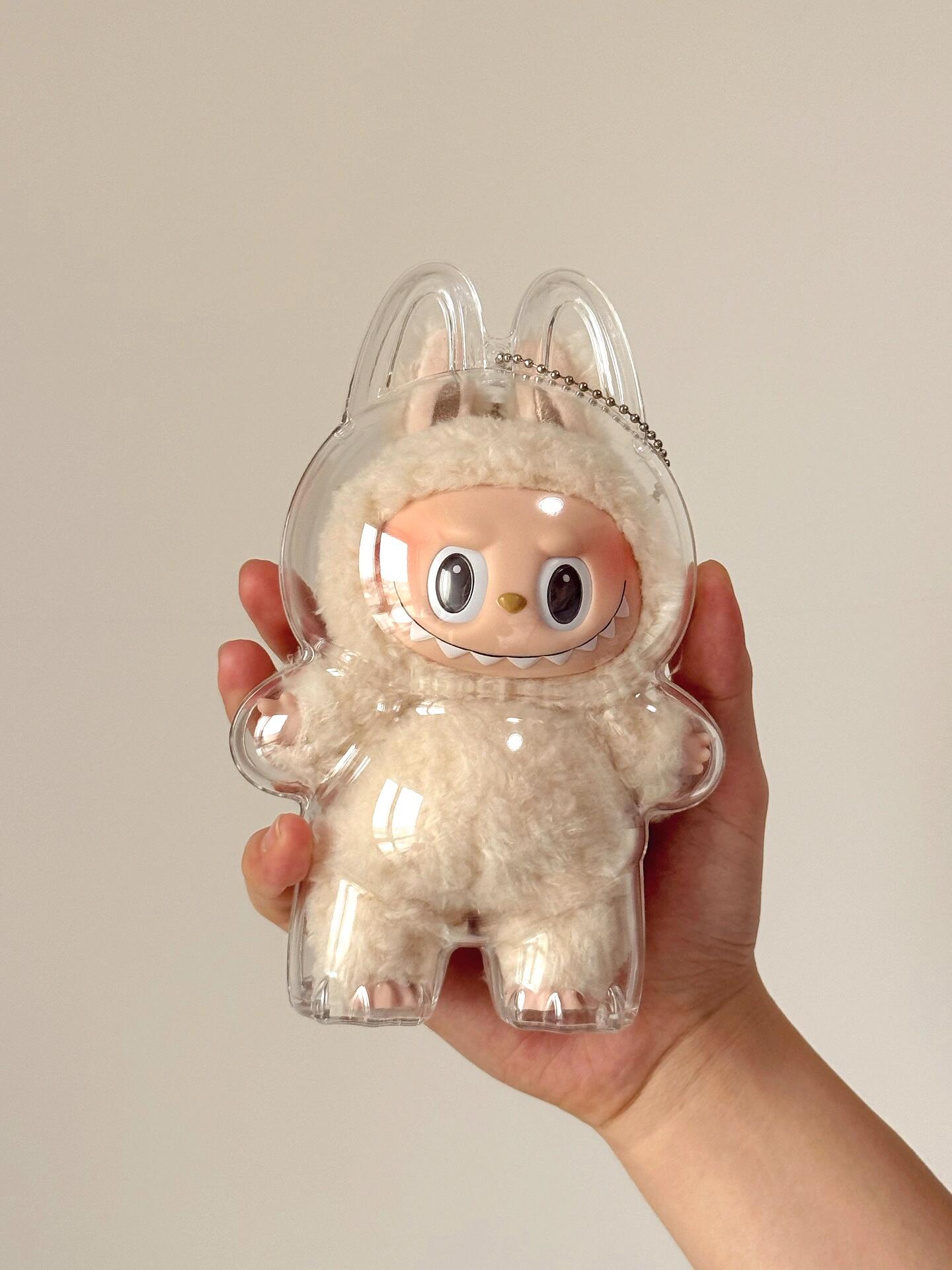 Clear Bag Keychain For 17cm Plush Doll,Hanging Display Case,Protective Case,Plastic PVC Storage Box