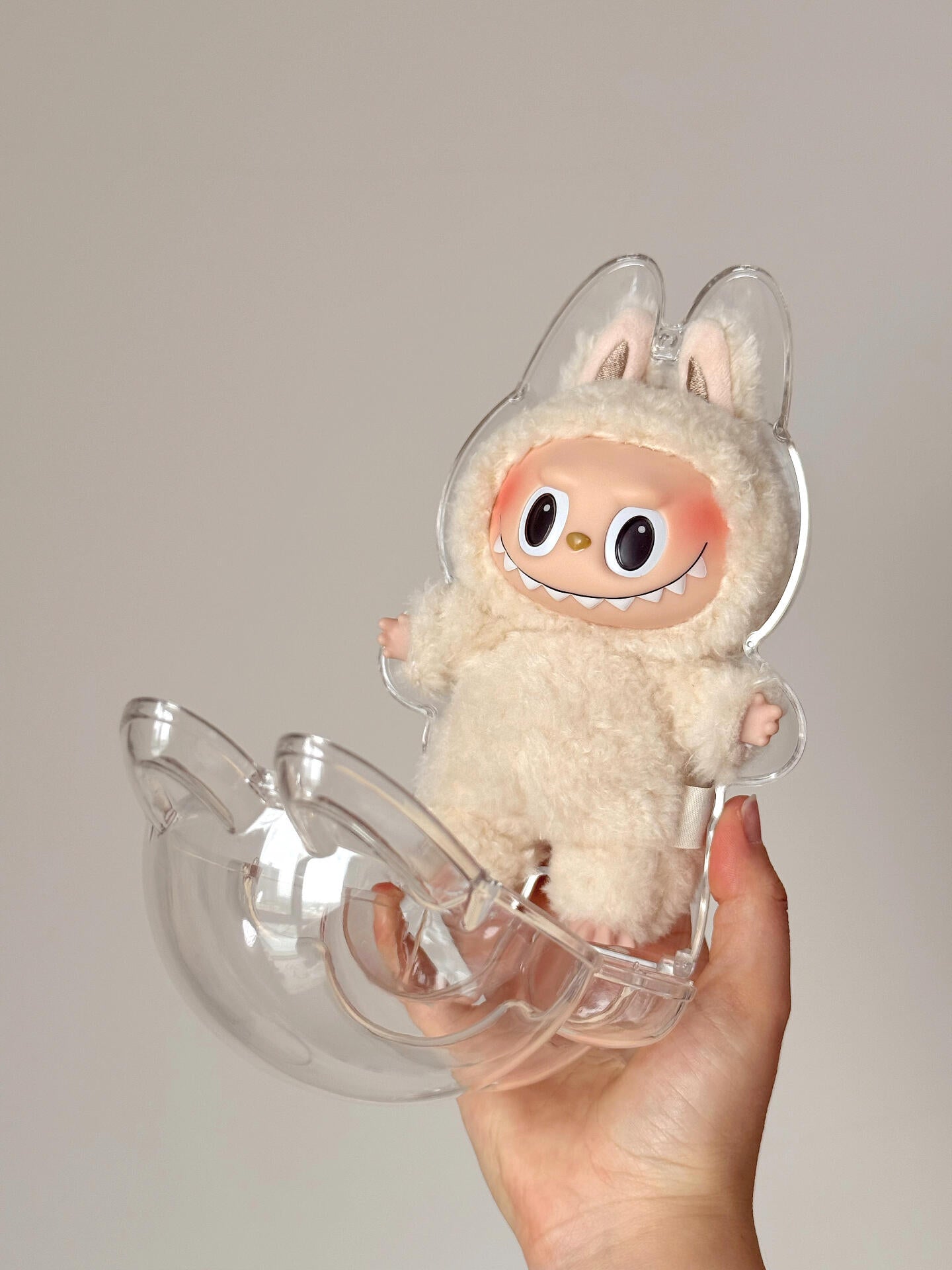 Clear Bag Keychain For 17cm Plush Doll,Hanging Display Case,Protective Case,Plastic PVC Storage Box