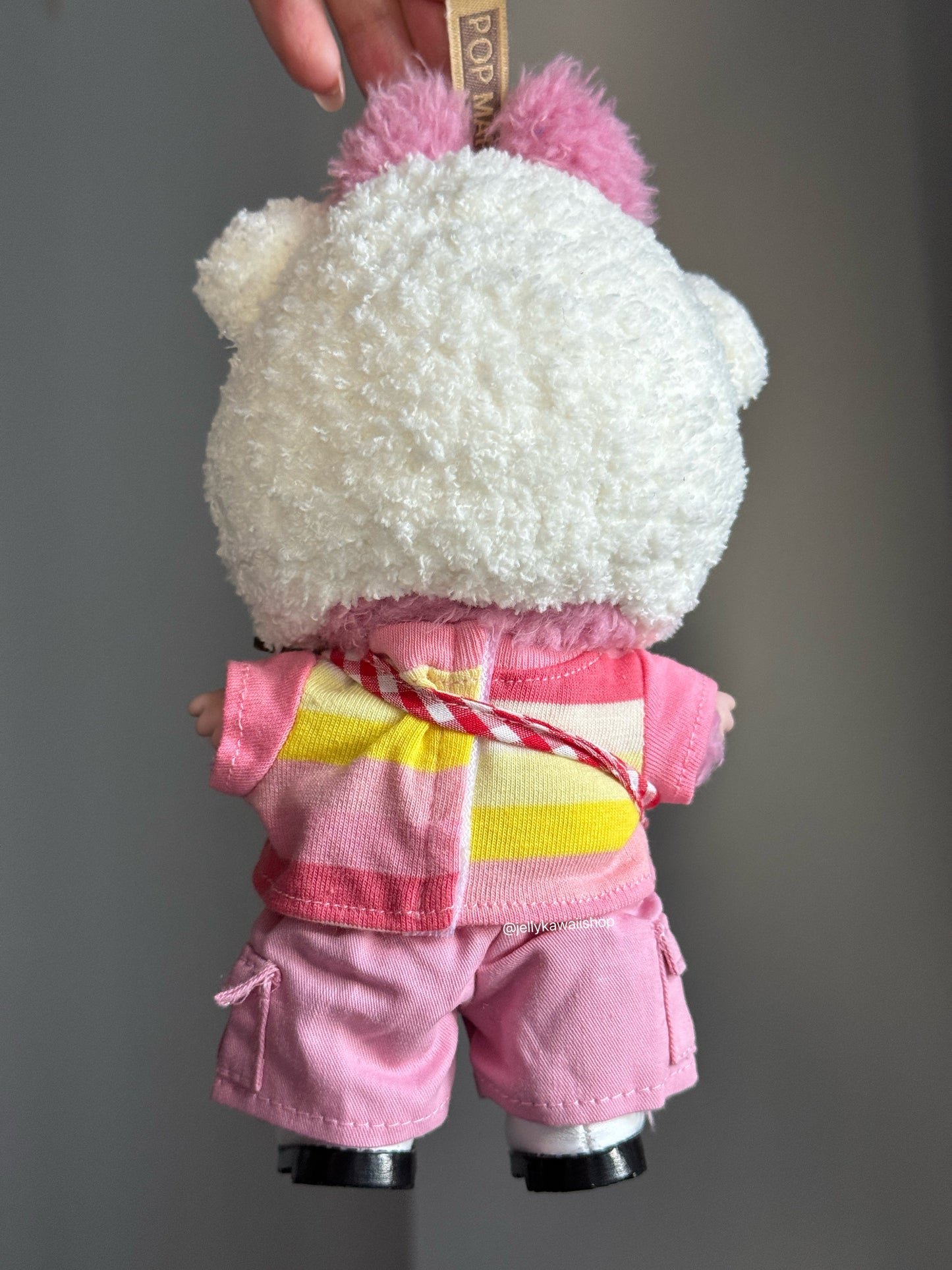 Handmade Knitting Hellokitty Pink Outfit Clothes Set for 17cm Labubu