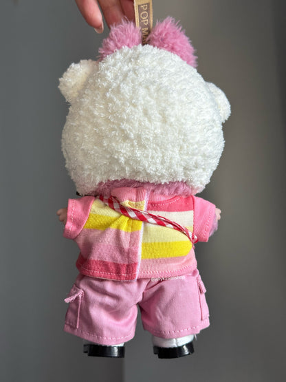 Handmade Knitting Hellokitty Pink Outfit Clothes Set for 17cm Labubu