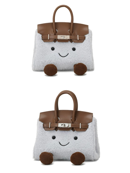 Plush Fluffy Bag Handbags Shoulder Bag Top Handle Satchel Tote Work Bag