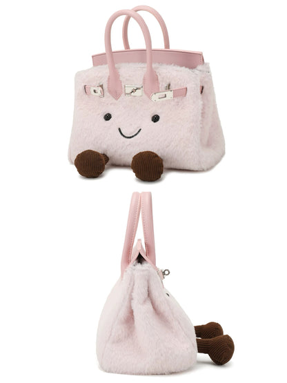 Plush Fluffy Bag Handbags Shoulder Bag Top Handle Satchel Tote Work Bag