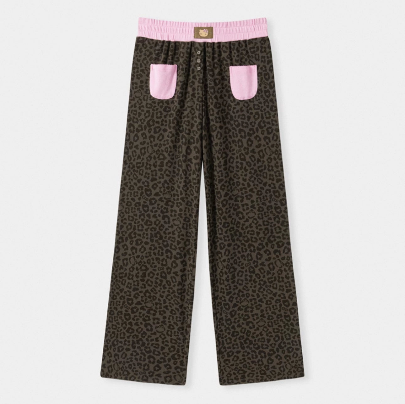 Hellokitty Leopard Print Cotton Cute Short&Long Pajama Set 2 Piece Sleepwear