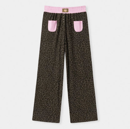 Hellokitty Leopard Print Cotton Cute Short&Long Pajama Set 2 Piece Sleepwear