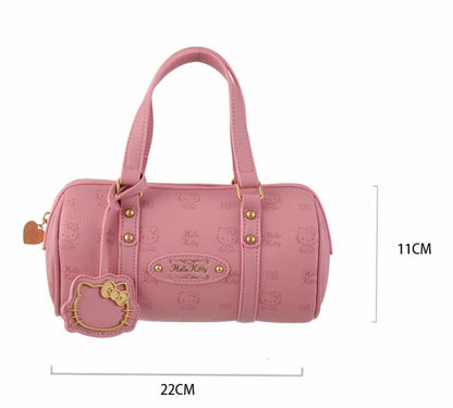 Hellokitty Embroidered Plaid Tote Bag Handbag