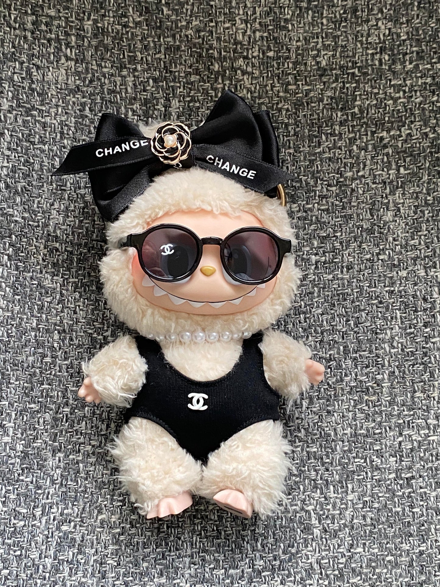 Black Swimsuit Clothes Set(NO DOLL) Accessories Suit Cute Clothes for Labubu Dress up Unique Style