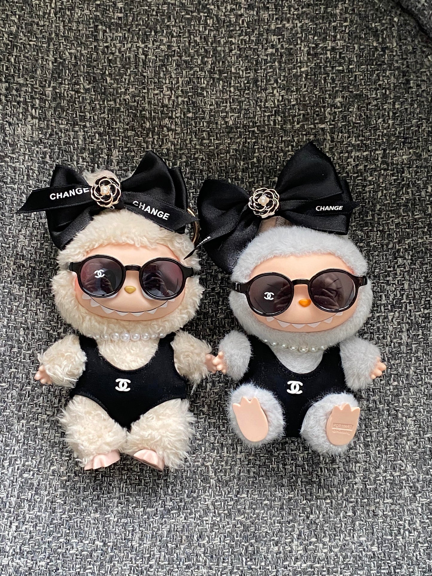 Black Swimsuit Clothes Set(NO DOLL) Accessories Suit Cute Clothes for Labubu Dress up Unique Style