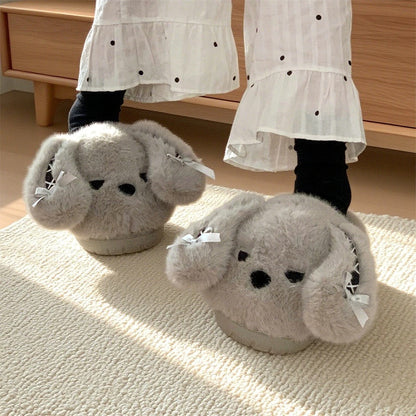 Bunny Fluffy Fuzzy Scuff Slippers Soft Comfy Memory Foam Non-slip Indoor House Shoes