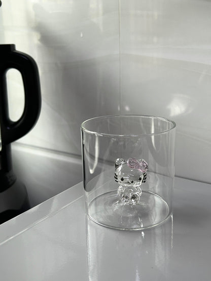 3D Hellokitty Glasses Drinking Glasses Coffee Cup