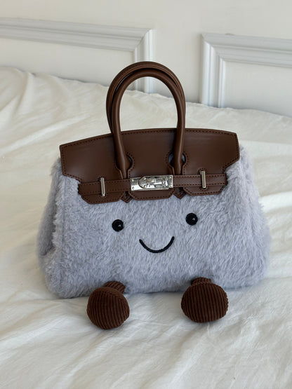 Plush Fluffy Bag Handbags Shoulder Bag Top Handle Satchel Tote Work Bag