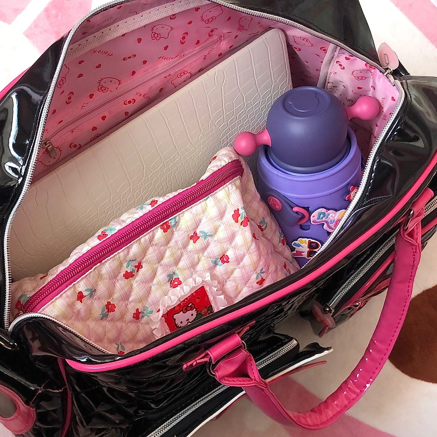 Hellokitty Weekender Bag PU Travel Tote Bag Gym Duffel Bag