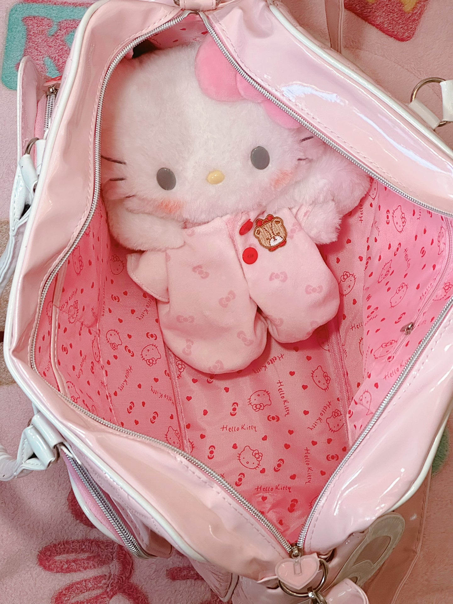 Hellokitty Weekender Bag PU Travel Tote Bag Gym Duffel Bag