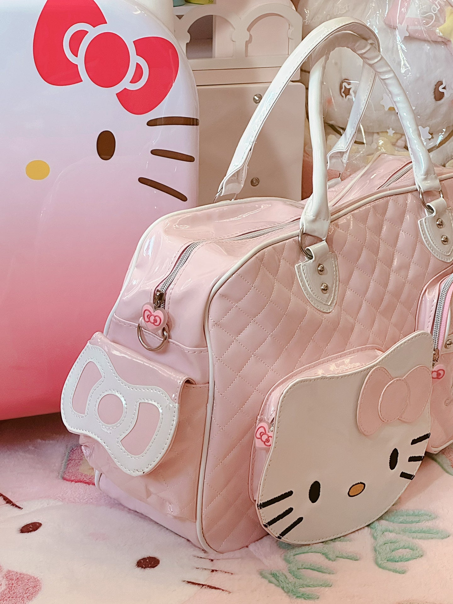 Hellokitty Weekender Bag PU Travel Tote Bag Gym Duffel Bag