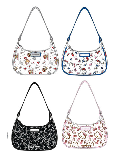 Sanrio Hobo Bag for Women Nylon Shoulder Crossbody Bags Y2K Small Clutch Totes Handbag Evening Armpit Top Handle Purse（gift box packaging）