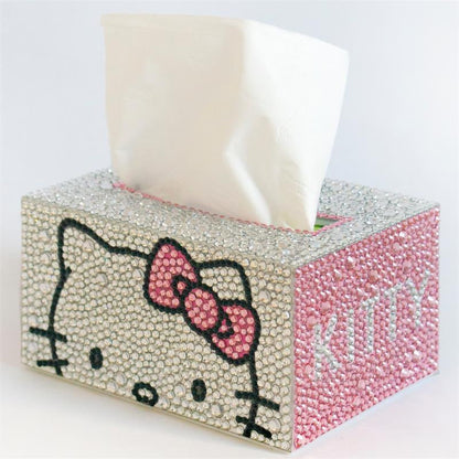 Hello Kitty Bling Bling Tissue box Handmade Crystals