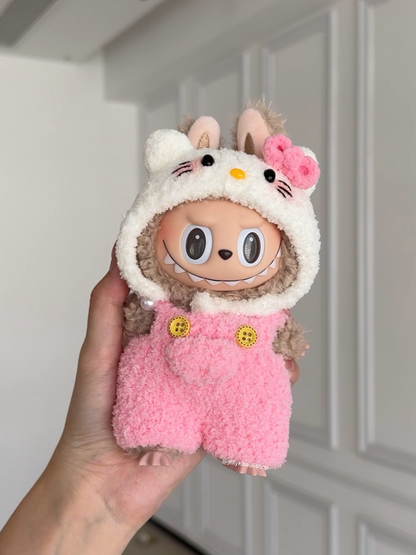 Handmade Knitting Hellokitty outfit clothes for 17cm Labubu
