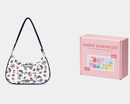 Sanrio Hobo Bag for Women Nylon Shoulder Crossbody Bags Y2K Small Clutch Totes Handbag Evening Armpit Top Handle Purse（gift box packaging）