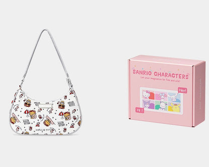 Sanrio Hobo Bag for Women Nylon Shoulder Crossbody Bags Y2K Small Clutch Totes Handbag Evening Armpit Top Handle Purse（gift box packaging）