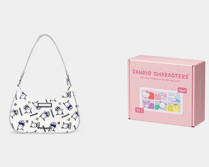 Sanrio Hobo Bag for Women Nylon Shoulder Crossbody Bags Y2K Small Clutch Totes Handbag Evening Armpit Top Handle Purse（gift box packaging）