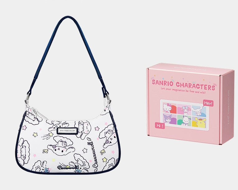 Sanrio Hobo Bag for Women Nylon Shoulder Crossbody Bags Y2K Small Clutch Totes Handbag Evening Armpit Top Handle Purse（gift box packaging）