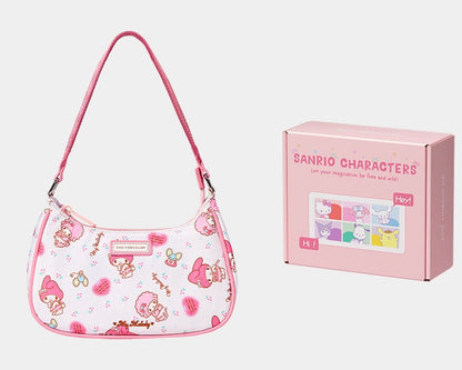 Sanrio Hobo Bag for Women Nylon Shoulder Crossbody Bags Y2K Small Clutch Totes Handbag Evening Armpit Top Handle Purse（gift box packaging）