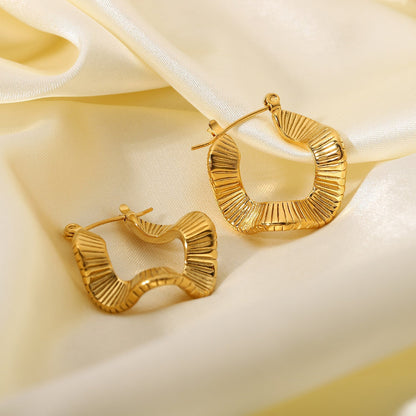 Stainless steel 18k gold-plated earrings