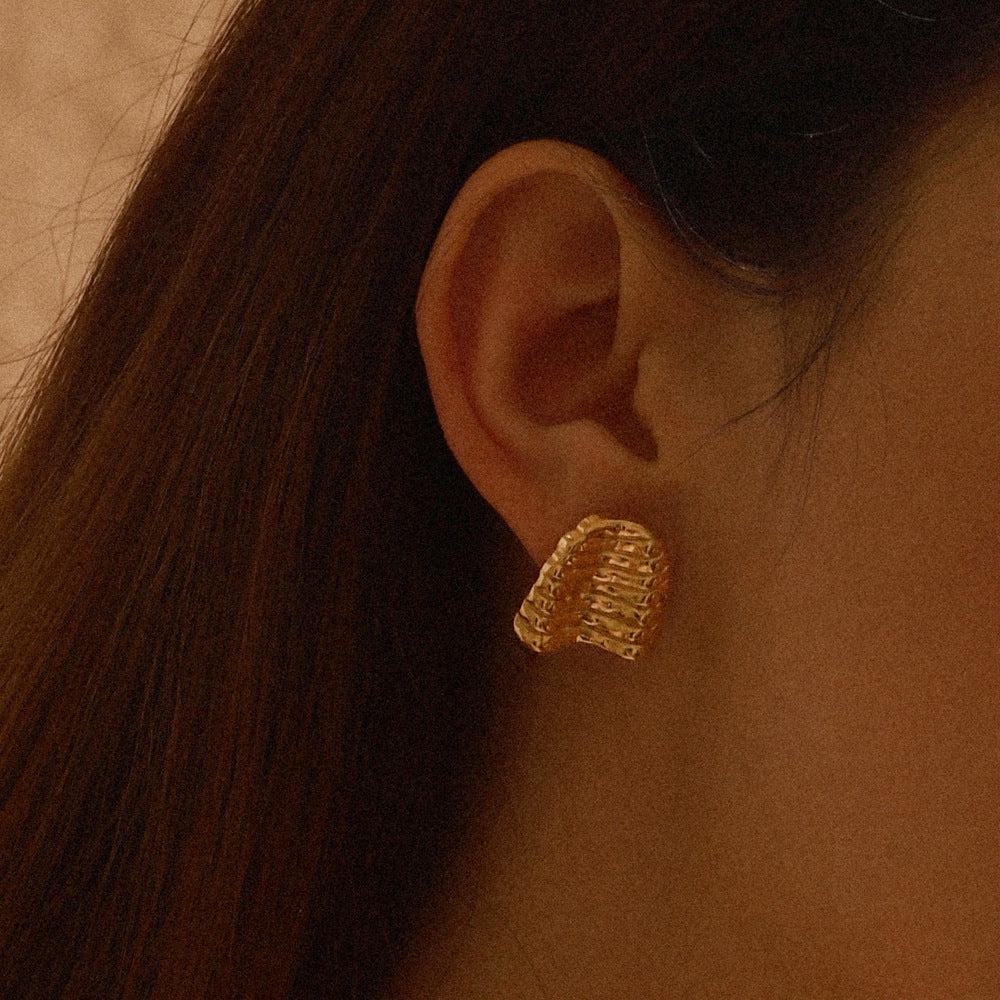 Stainless steel 18k gold-plated earrings