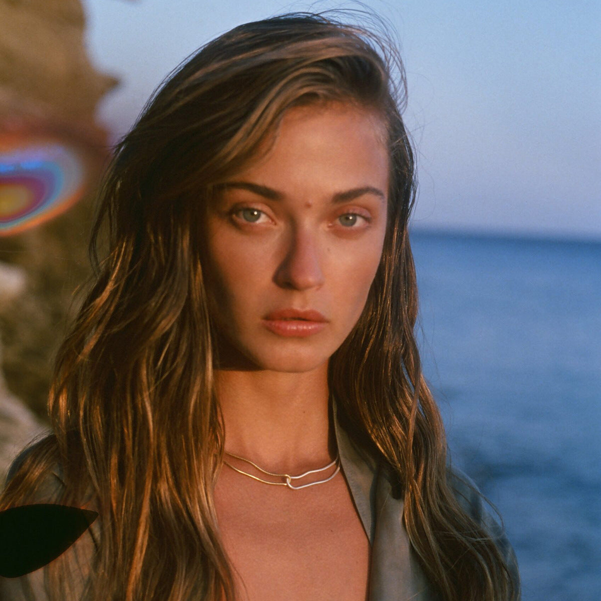 Stainless steel 18k gold-plated snake bone necklace