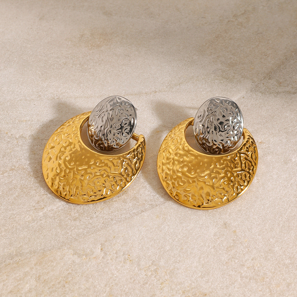 Stainless steel 18k gold-plated earrings