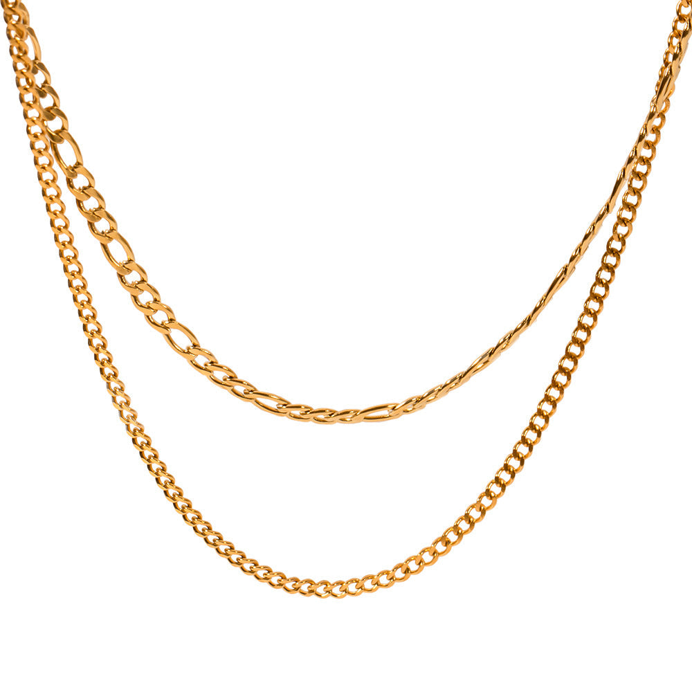 Stainless steel 18k gold-plated collar bone necklace