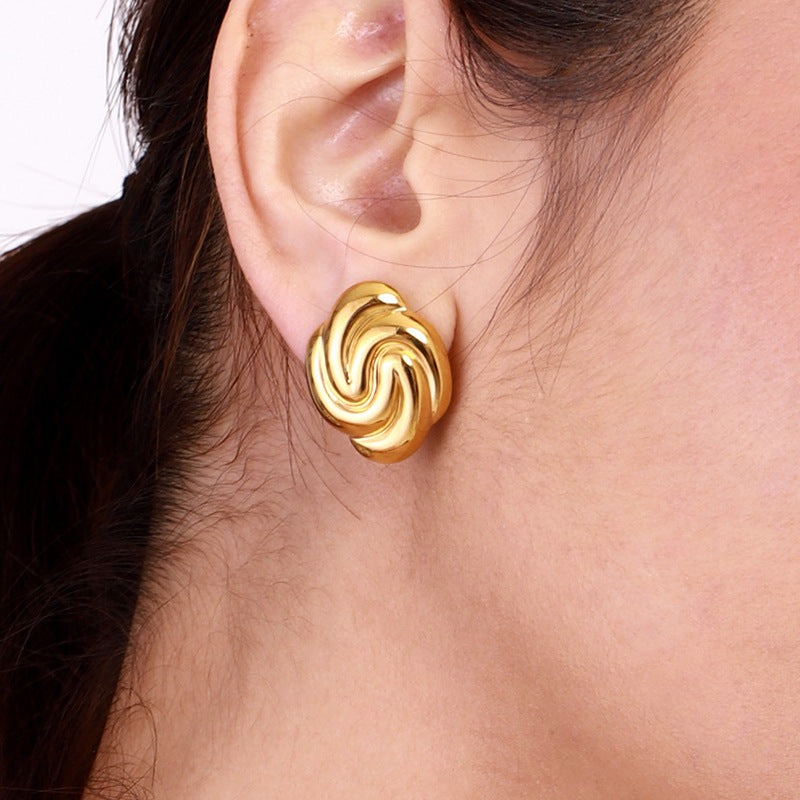 Stainless steel 18k gold-plated earrings