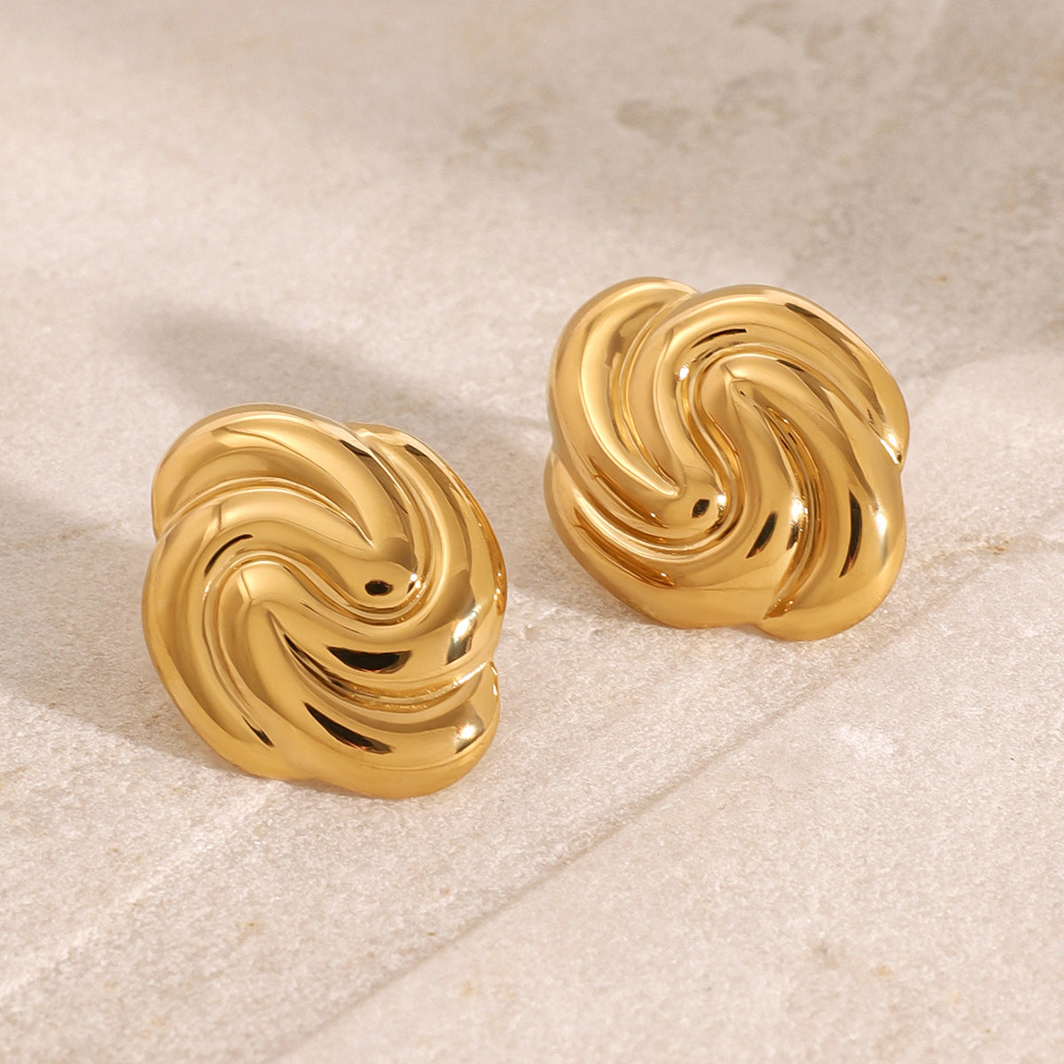 Stainless steel 18k gold-plated earrings