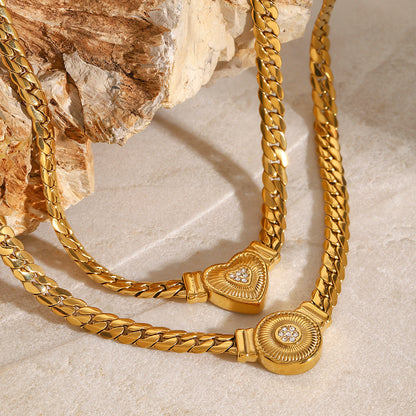 Stainless steel 18k gold-plated collarbone necklace