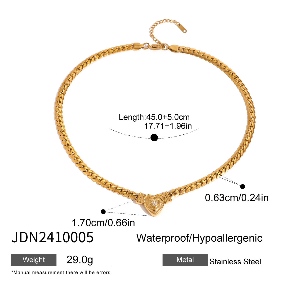 Stainless steel 18k gold-plated collarbone necklace