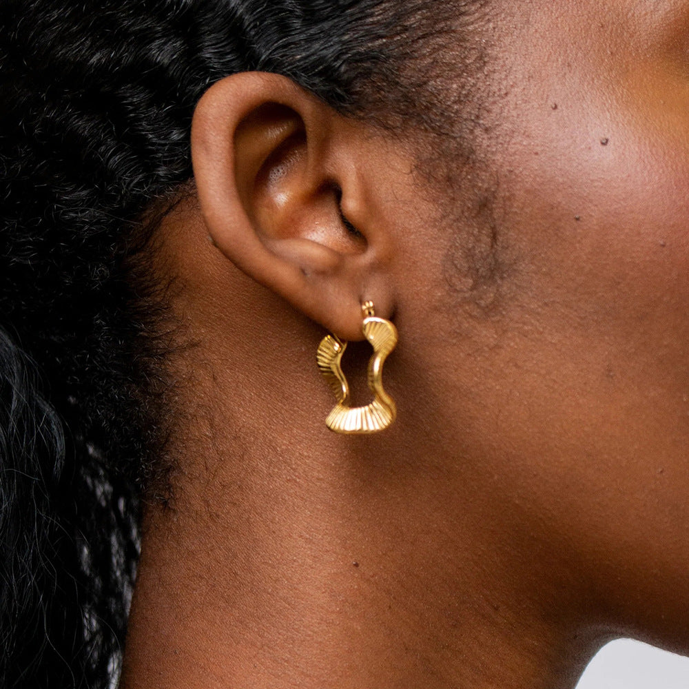 Stainless steel 18k gold-plated earrings