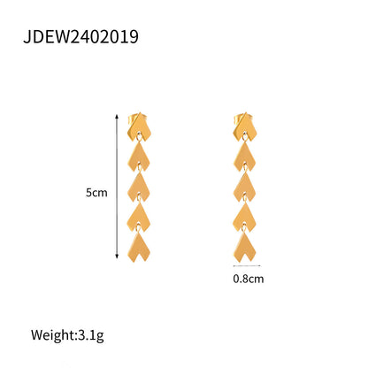 Stainless steel 18k gold-plated tassel earrings