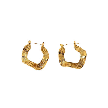 Stainless steel 18k gold-plated earrings