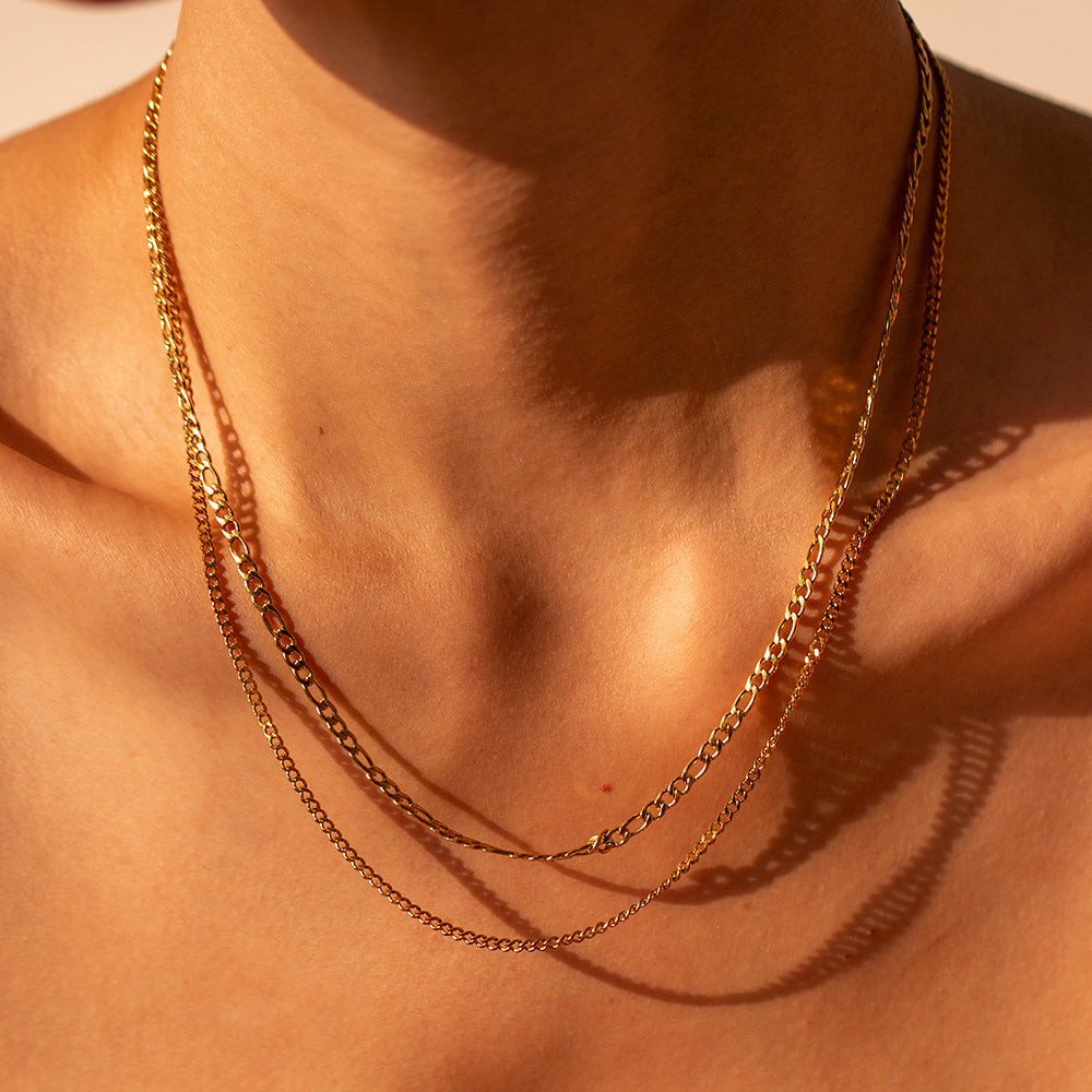 Stainless steel 18k gold-plated collar bone necklace