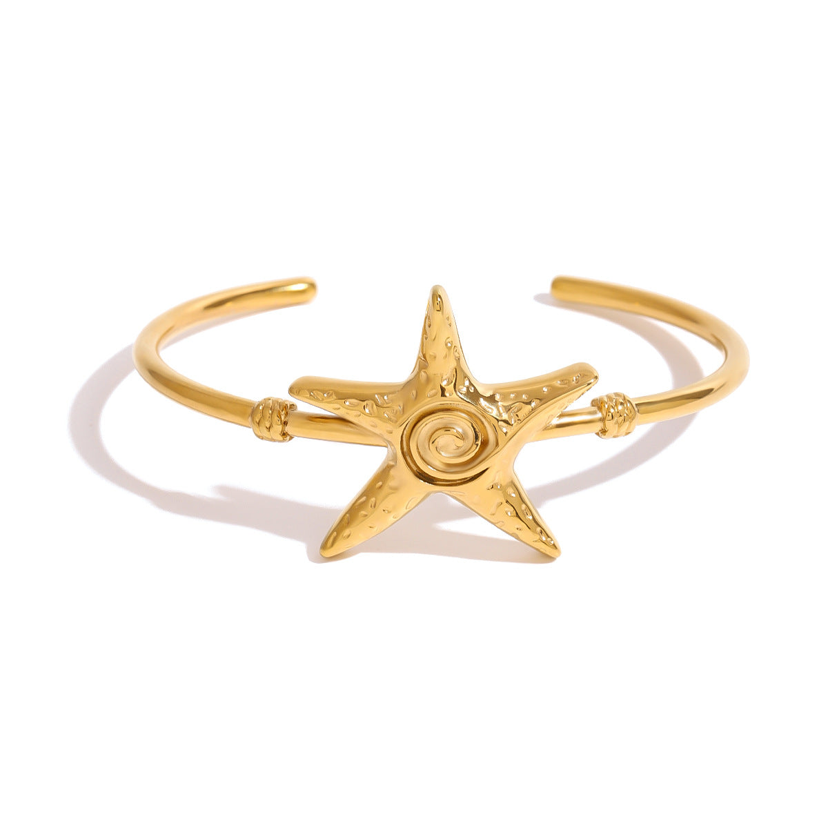 Stainless steel 18k gold-plated starfish bracelet